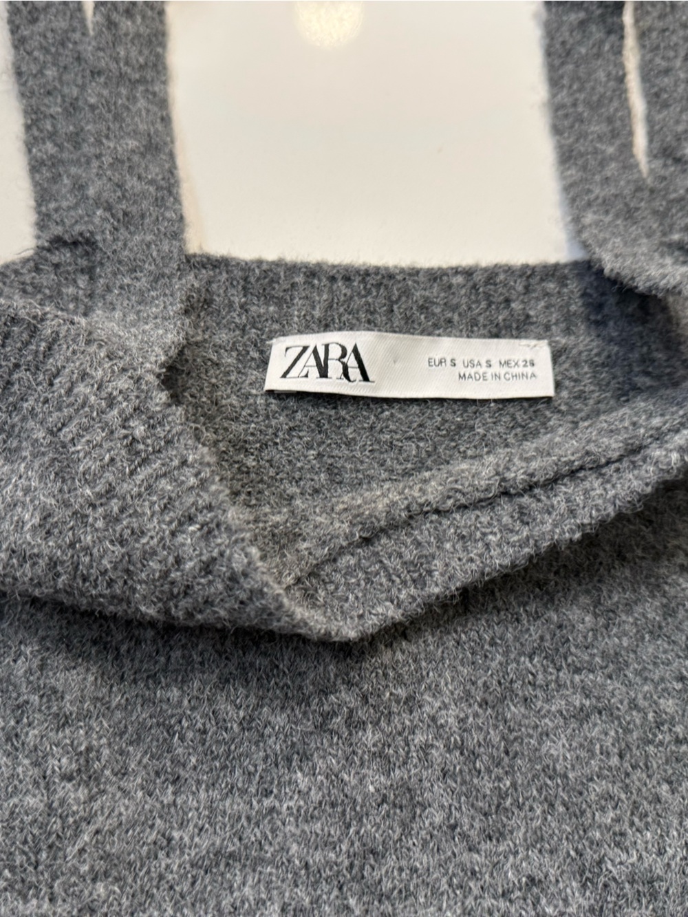 Zara Gray Cozy Fuzzy Knit top